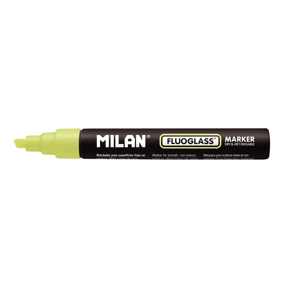 BLISTER CON ROTULADOR AMARILLO FLUOGLASS 2 - 4mm MILAN