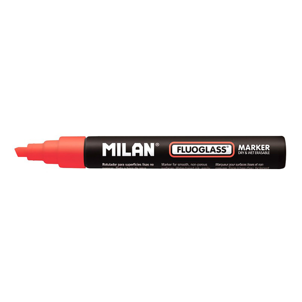 BLISTER CON ROTULADOR ROJO FLUOGLASS 2 - 4mm MILAN