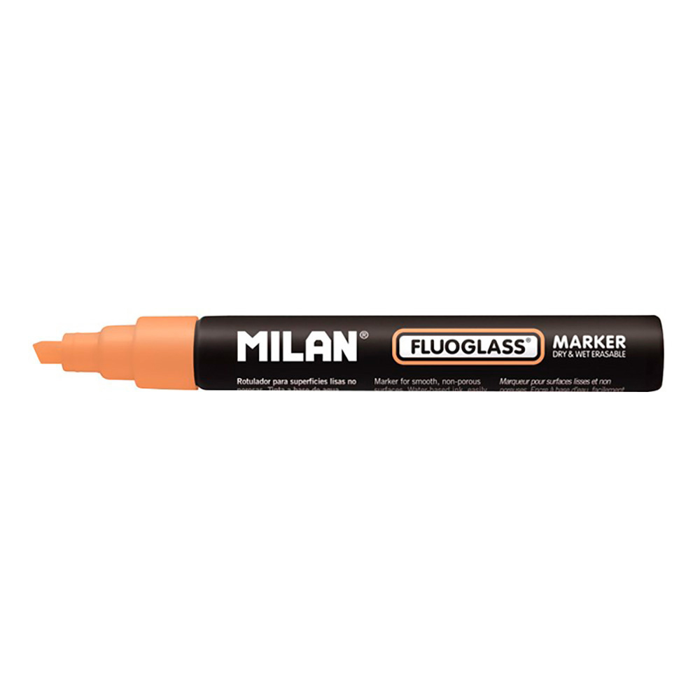 BLISTER CON ROTULADOR NARANJA FLUOGLASS 2 - 4mm MILAN