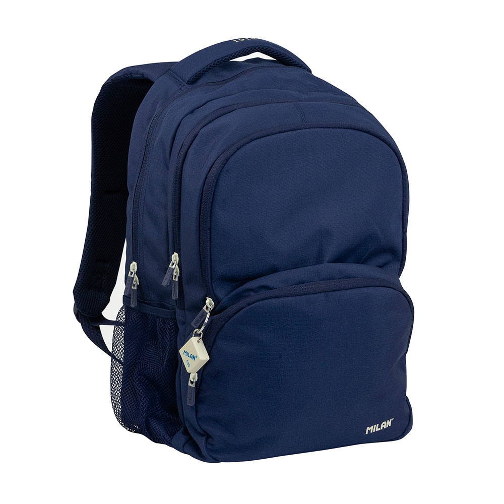 MOCHILA ESCOLAR CON 4 CREMALLERAS (25 L) SERIE 1918, AZUL MARINO MILAN