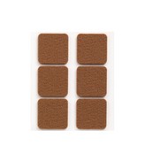 PACK 6 FIELTROS MARRON SINTETICOS ADHESIVOS 31x31mm PLASFIX INOFIX
