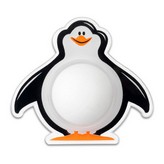 TOPE DE PARED ADHESIVO PINGÜINO BLANCO INOFIX