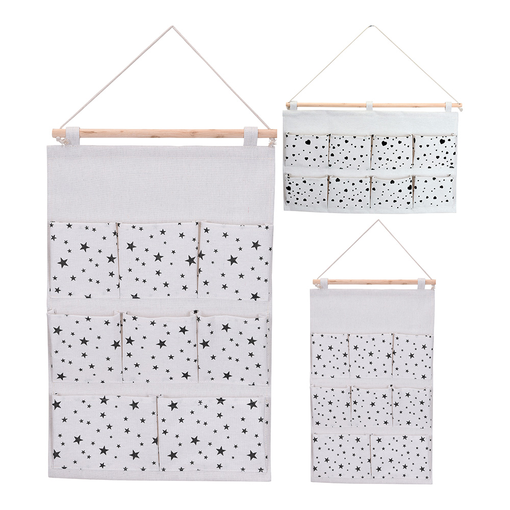 ORGANIZADOR TELA Y MADERA PEQUEÑO DIMENSIONES: 35x5x53cm CON 8 DEPARTAMENTOS MODELOS SURTIDOS - Ítem