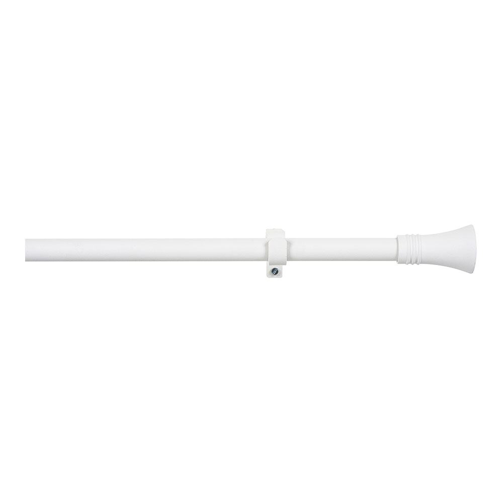 KIT BARRA CORTINA CONO EXTENSIBLE DE 110 A 200cm BLANCO STOR PLANET