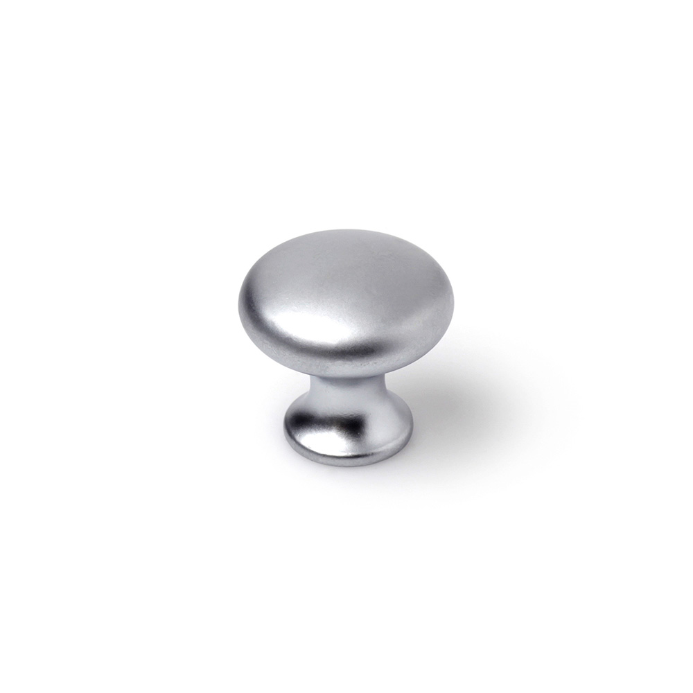 BLISTER CON 4 POMOS REDONDOS PARA MUEBLE FABRICADO EN ZAMAK ACABADO CROMO MATE MOD. 760 Ø25mm REI - Ítem