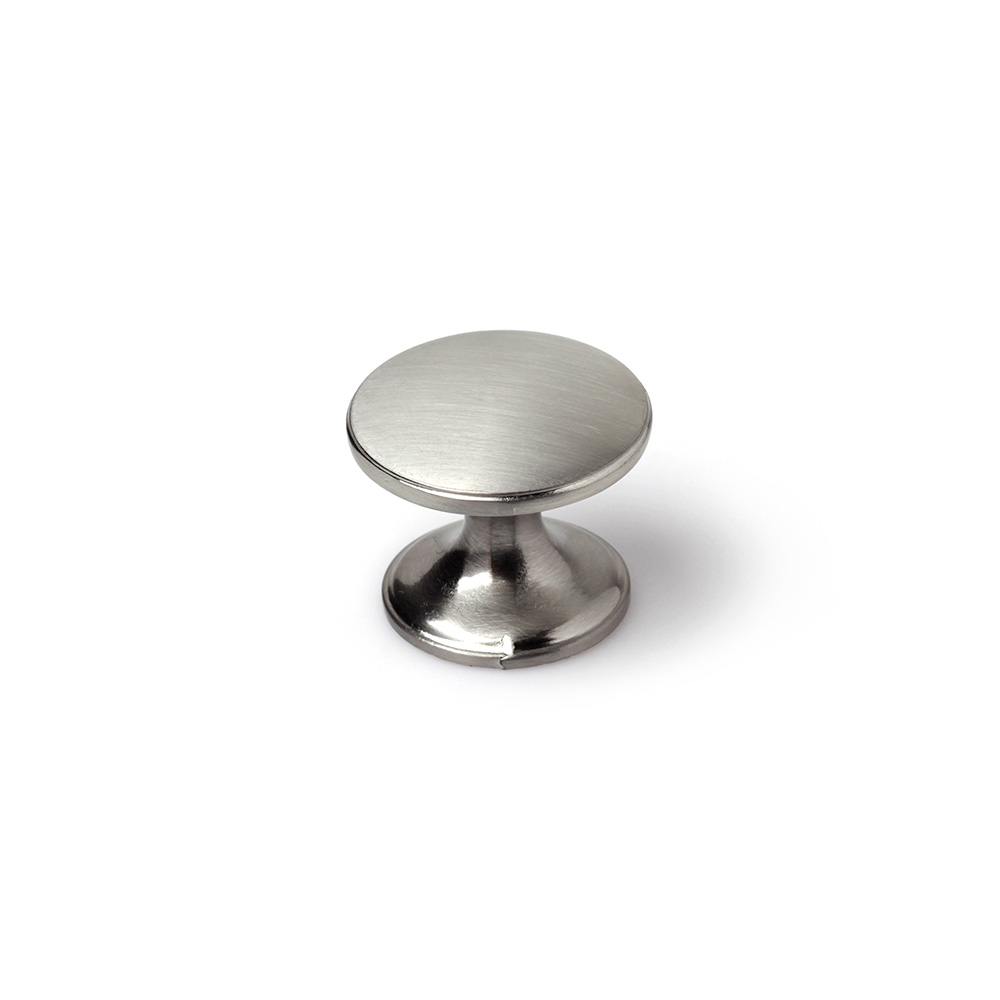 BLISTER CON 4 POMOS REDONDOS PARA MUEBLE FABRICADO EN ZAMAK ACABADO NÍQUEL SATINADO MOD. 756 Ø33mm REI - Ítem