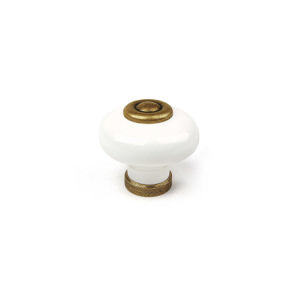 BLISTER CON 4 POMOS REDONDOS PARA MUEBLE FABRICADO EN PORCELANA ACABADO CUERO VIEJO MOD. 824 Ø31mm REI - Ítem