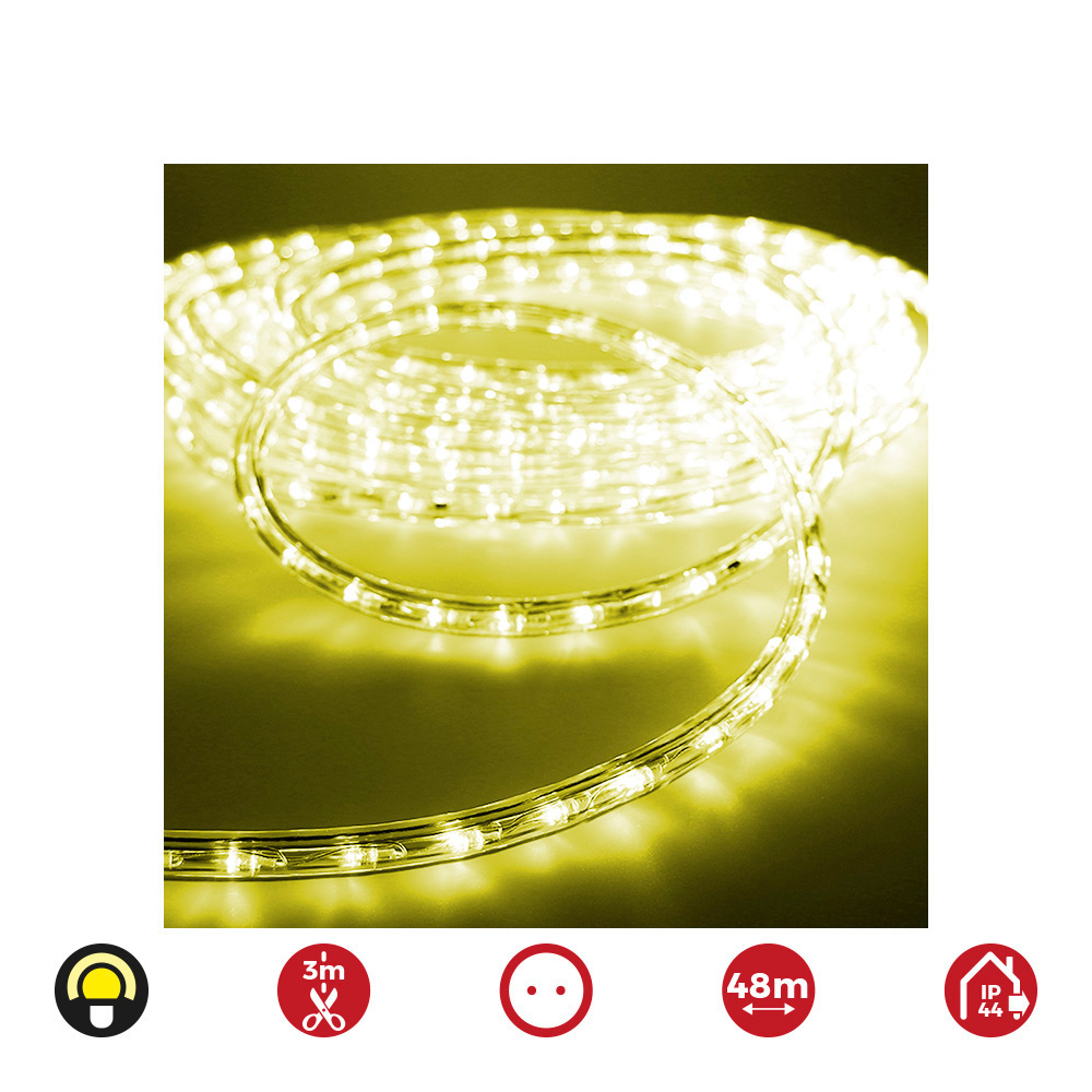 TUBO FLEXILED LED 2 VIAS MULTIFUNCION 36 LEDS/m AMARILLO (IP44 INTERIOR-EXTERIOR) EDM. 48m EURO/m