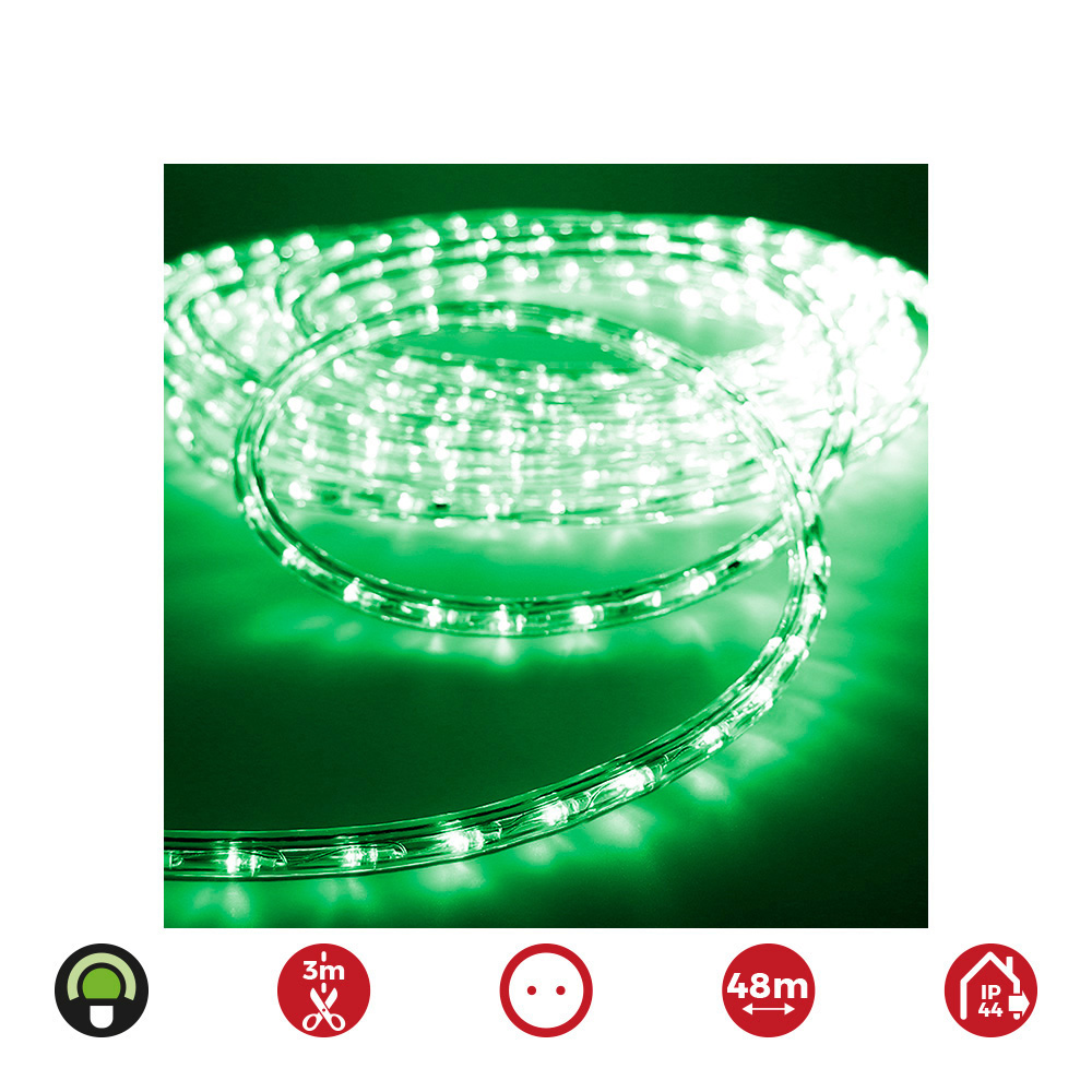 TUBO FLEXILED LED 2 VIAS MULTIFUNCION 48m. 36 LEDS/m VERDE 48m (IP44 INTERIOR-EXTERIOR) EDM - Ítem