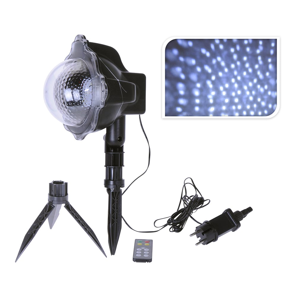 PROYECTOR LED EFECTO CAIDA NIEVE 17x17x39cm