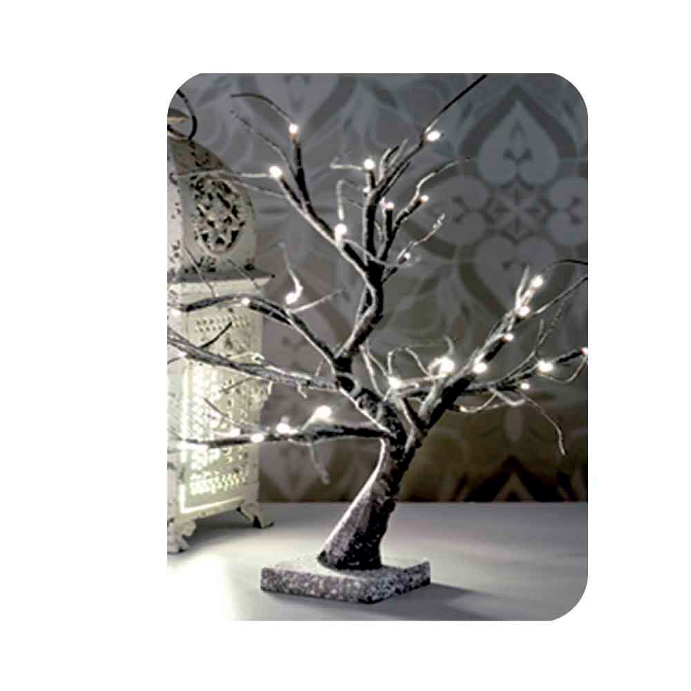 ARBOL 3D SAKURA NEVADO 45cm BLANCO CALIDO (FUNCIONA A PILAS 3xAA) INTERIOR EDM