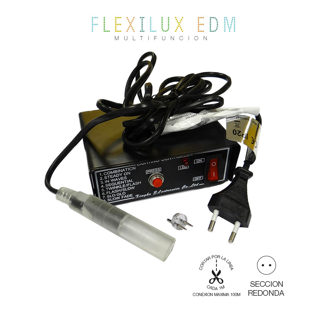 PROGRAMADOR TUBO FLEXILUX 100m 2 VIAS (IP44 INTERIOR-EXTERIOR) EDM