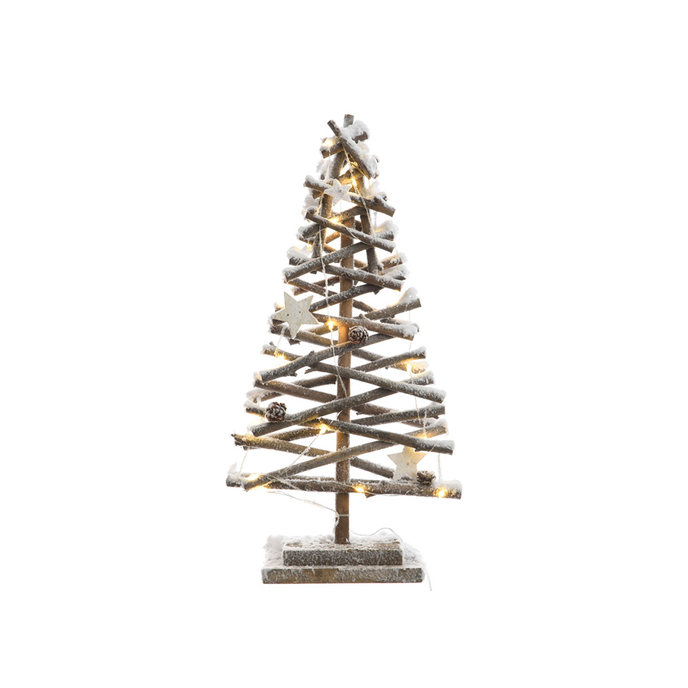 ARBOL DE RATTAN MICRO LED EFECTO NEVADO 25x12x50cm - Ítem