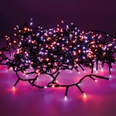 GUIRNALDA LED COMPACT PARPADEANTE EXTERIOR MORADO Y NARANJA 16m 500 LEDS CABLE NEGRO