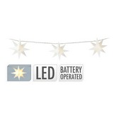 GUIRNALDA A PILAS FIJA 10 LEDS ESTRELLAS DECORATIVAS Ø8cm LUZ BLANCO CALIDO 1,8m COLORES / MODELOS SURTIDOS