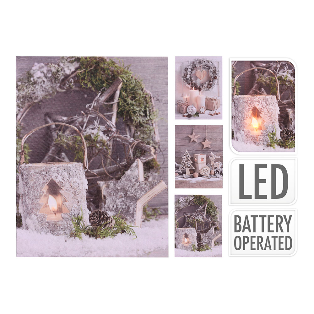 CUADRO NAVIDEÑO LED 15x20cm MODELOS SURTIDOS - Ítem