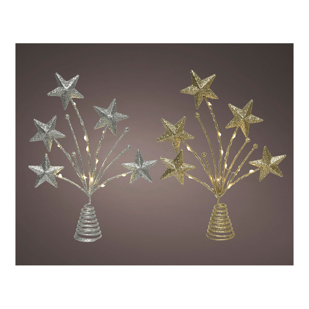 ADORNO PARA COPA ÁRBOL DE NAVIDAD ESTRELLA 5x21x31cm 12 LEDS COLORES SURTIDOS