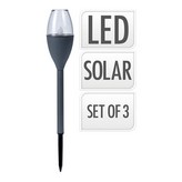 SET 3 LAMPARAS SOLARES COLOR GRIS