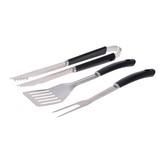 CONJUNTO DE 3 UTENSILIOS PARA BARBACOA PVC/ACERO INOXIDABLE COLOR NEGRO EDM