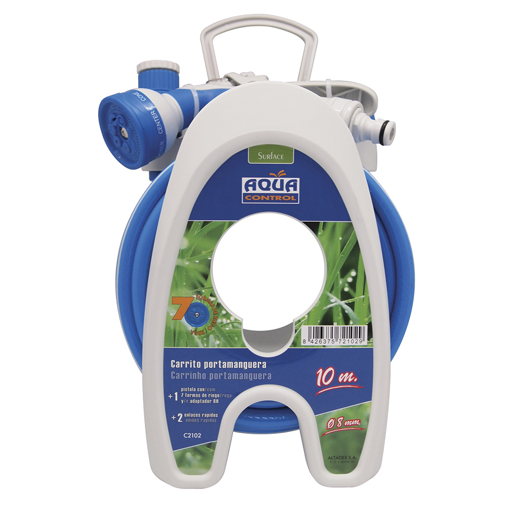 CARRITO PORTA MANGUERA ESPECIAL TERRAZAS 10m AQUA CONTROL - Ítem