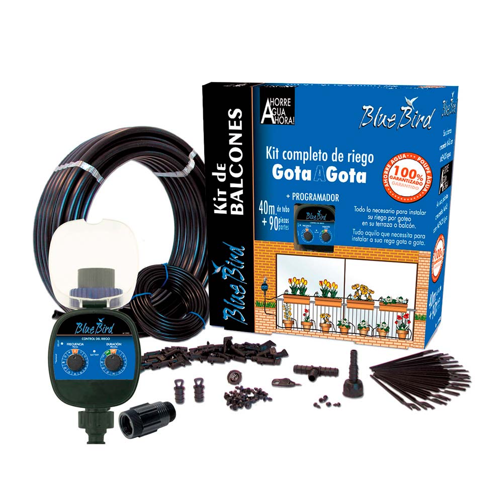 KIT DE RIEGO POR GOTEO CON PROGRAMADOR BLUE BIRD - Ítem
