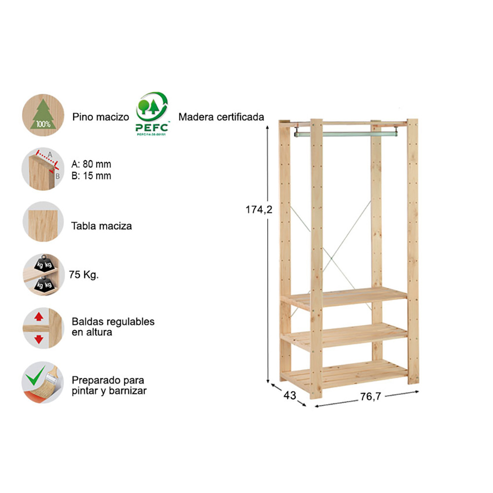 KIT VESTIDOR EVOLUTION 175x76,7x43cm ASTIGARRAGA