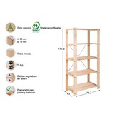 ESTANTERIA ALISTONADA EVOLUTION 5, 76,5x38,5x174,5cm PINO MACIZO ASTIGARRAGA