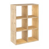 ESTANTERIA MODULAR 6 CUBOS DINAMIC PINO MACIZO 70,8x33x105,4cm ASTIGARRAGA