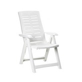 SILLA PLEGABLE. COLOR: BLANCO 60x61x109cm MODELO: MULTIPOSICIONNES PROGARDEN