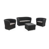 CONJUNTO JARDIN/TERRAZA DE 2 SILLONES+1 SOFA+1 MESA SILLONES: 79,3x68,1x70,7cm SOFA: 137x68,2x70,6cm MESA: 63x63x41cm NOVA CONFORT GRAFITO SP BERNER