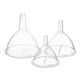 SET DE 3 EMBUDOS DE PLASTICO TRANSPARENTE