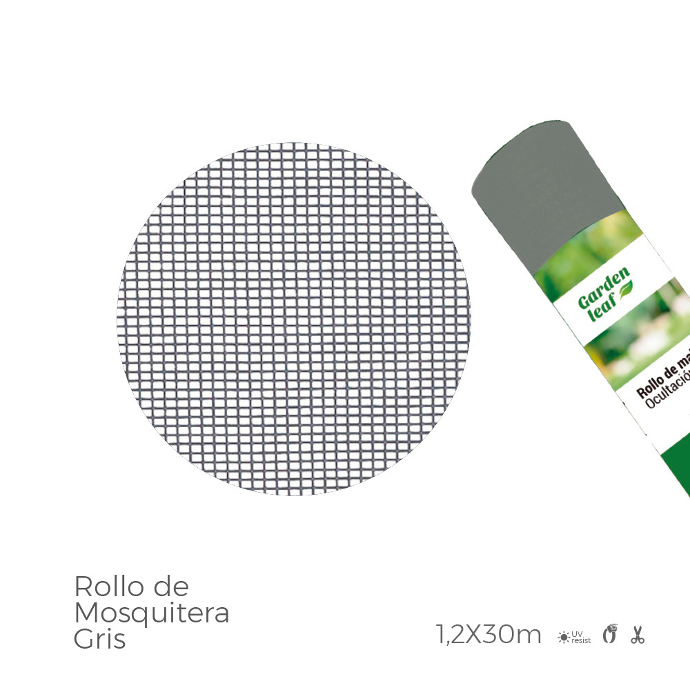 ROLLO DE MOSQUITERA DE COLOR GRIS 1,20x30m