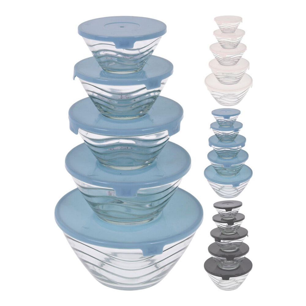 SET DE 5 FIAMBRERAS CRISTAL TAMAÑOS Y COLORES VARIOS - Ítem
