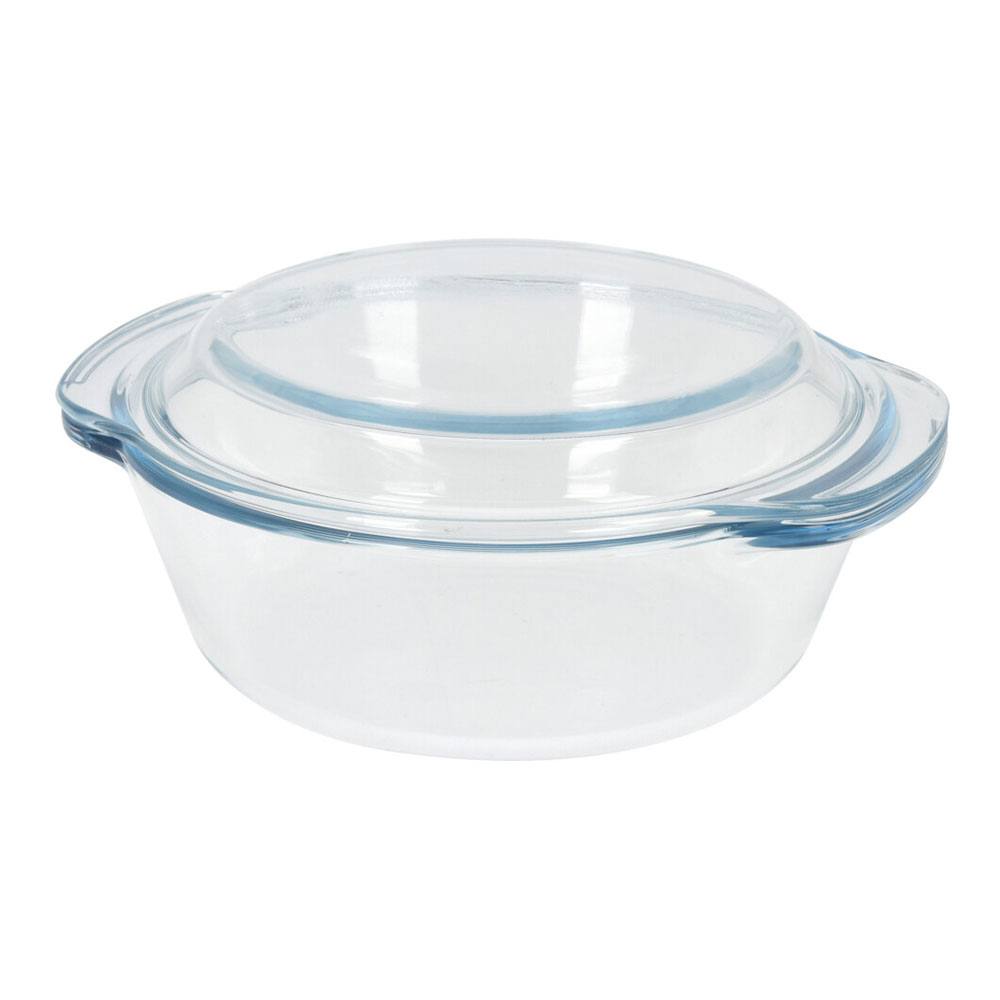 FUENTE REDONDA DE CRISTAL CON TAPA 1,5L Ø23,4 x 10cm