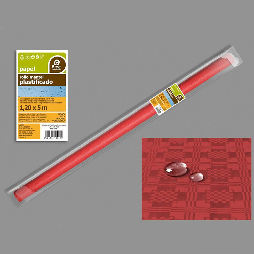 ROLLO DE MANTEL IMPERMEABLE ROJO 5x1,2m