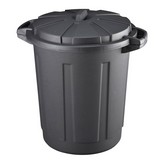 CUBO DE BASURA DE COMUNIDAD 80 LITROS COLOR NEGRO CON TAPA MONDEX