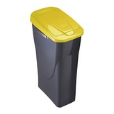 CUBO 15 LITROS ECOBIN CON TAPA COLOR NEGRO/AMARILLO 20x31x42cm MONDEX