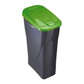 CUBO 15 LITROS ECOBIN CON TAPA COLOR NEGRO/VERDE 20x31x42cm MONDEX