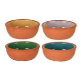 SET 4 CUENCOS PARA APERITIVOS DE BARRO COLORES SURTIDOS. 150ml Ø10,4x4,2cm