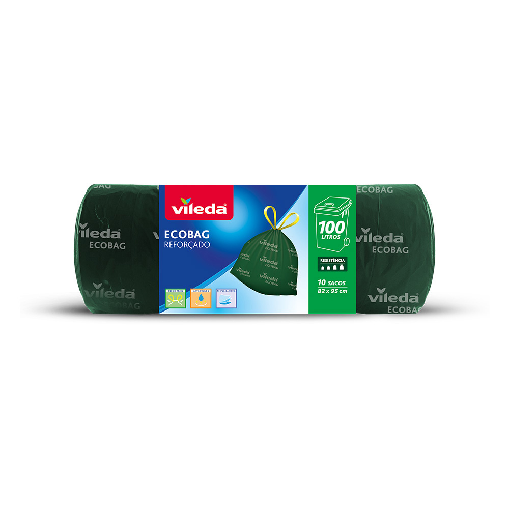 BOLSA DE BASURA ECOBAG 100L 100% RECICLADA 10 SACOS 172035 VILEDA - Ítem