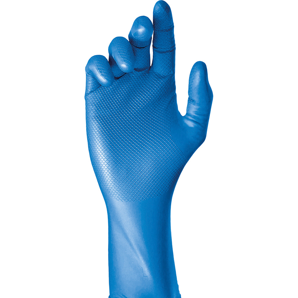 CAJA 50 GUANTES DESECHABLES NITRILO AZUL SIN POLVO TALLA 8 JUBA