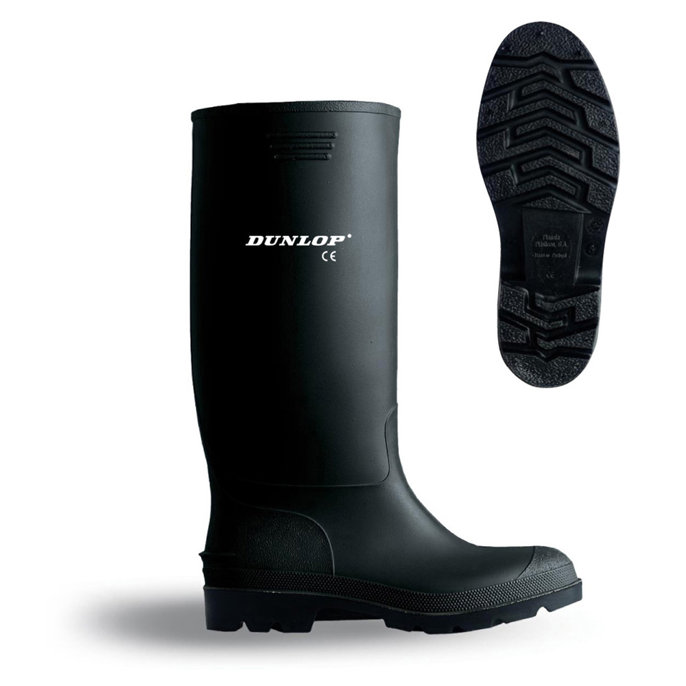 BOTA DE AGUA PVC TALLA 43 CAÑA ALTA NEGRA DUNLOP - Ítem