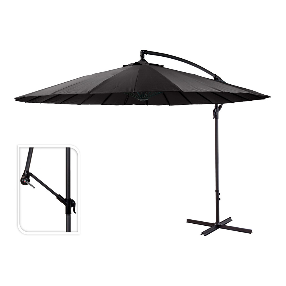 PARASOL EXCÉNTRICO ALTURA MAXIMA 3m Ø300cm COLOR: GRIS OSCURO