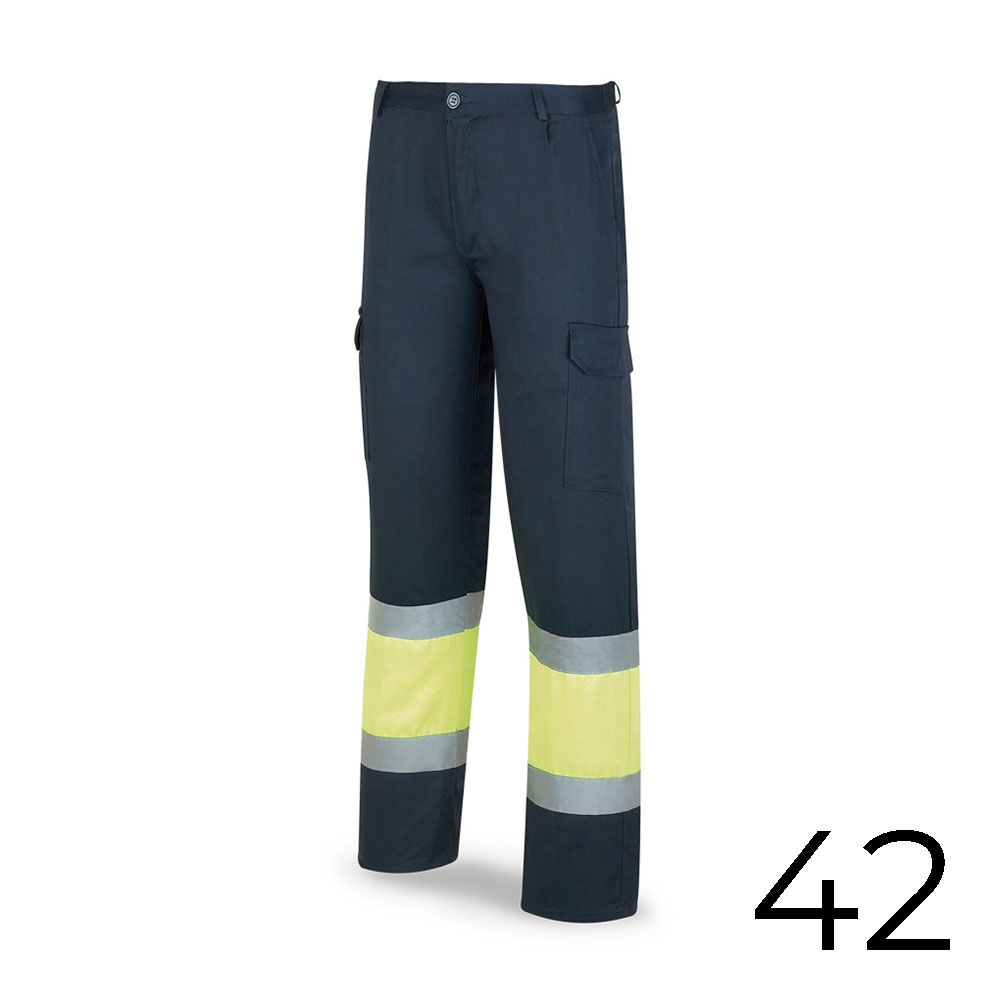 PANTALON POLIESTER/ALGODÓN BICOLOR ALTA VISIBILIDAD AZUL/AMARILLO TALLA 42 388PFXYFA/42 MARCA