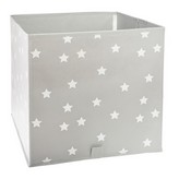 CESTA DE ORDENACIÓN INFANTIL COLOR GRIS CON ESTRELLAS. MEDIDAS: 29x29x29cm