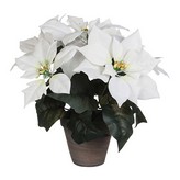 PLANTA ARTIFICIAL DE PASCUA BLANCA-POINSETTIA 27x35cm