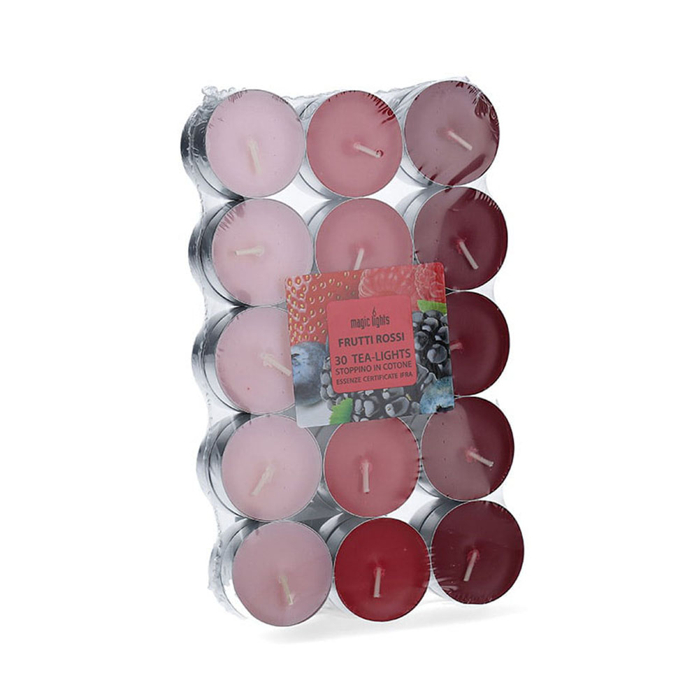 PACK 30 unid. VELAS CON AROMA FRUTOS-ROJOS 3,7cm MAGIC LIGHTS