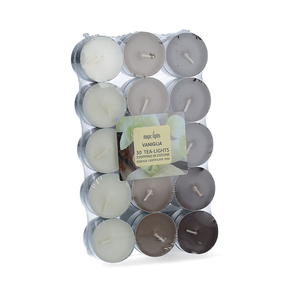 PACK 30 unid. VELAS CON AROMA VAINILLA 3,7cm MAGIC LIGHTS