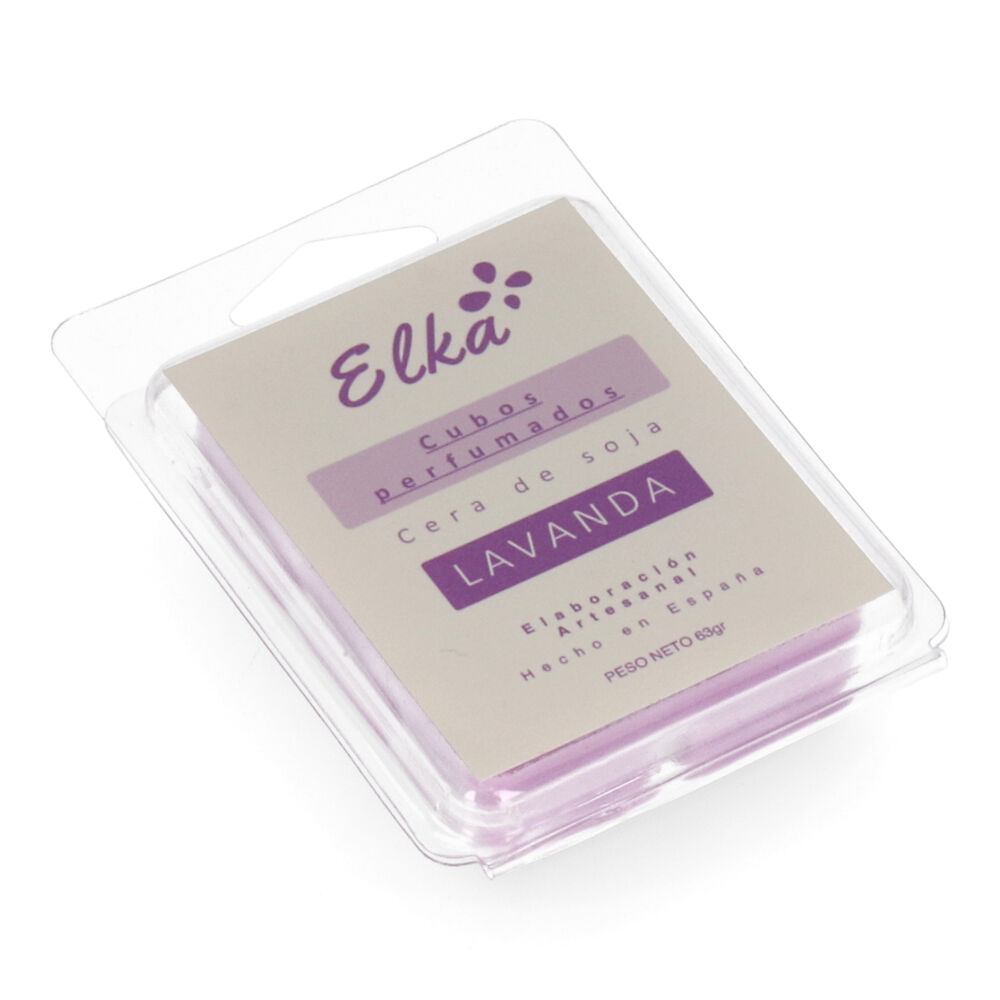 PAQUETE DE 6 CUBOS DE CERA LAVANDA. 100% CERA DE SOJA NATURAL ELKA