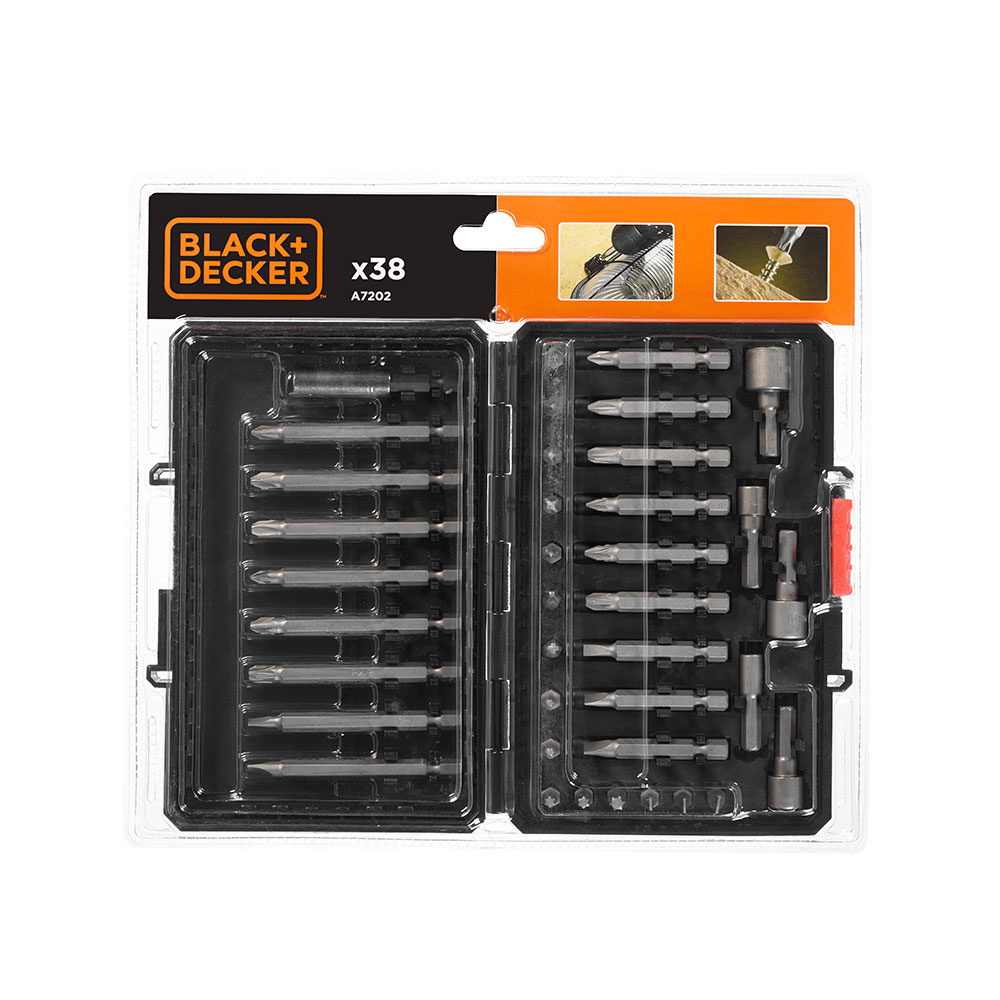 KIT DE 38 PIEZAS PARA ATORNILLAR A7202-XJ BLACK+DECKER